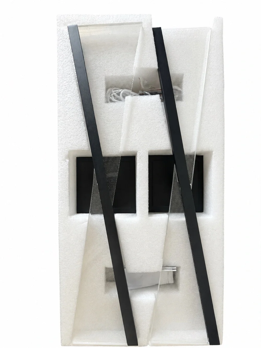 YANSUN 24” Black Wireless LED Wall Sconces 2-Pack w/ Remotes